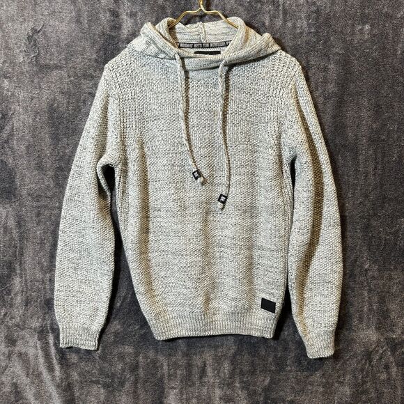 Projek Raw Sweater Mens Medium Gray Pullover y2k Skater Hip Hop Knit Hoodie - Picture 1 of 7